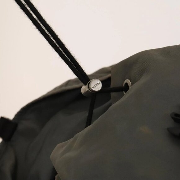 PRADA Backpack Nylon Khaki Silver Auth bs27852 - Picture 9 of 16